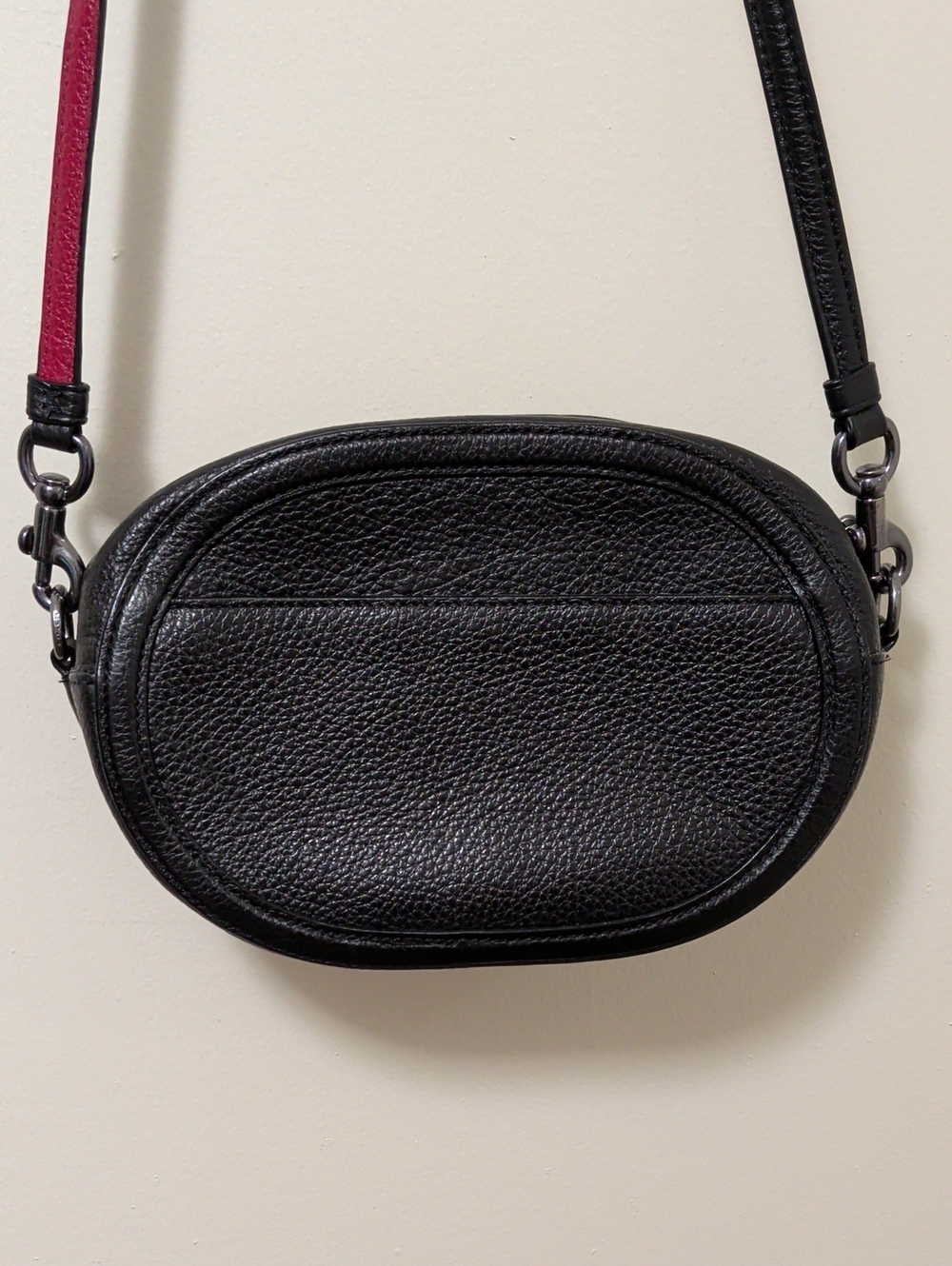 Coach Black Pebbled Leather Crossbody with Rainbow Coach Logo - Picture 2 of 3